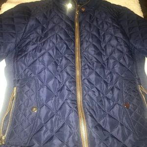 Navy blue bomber jacket